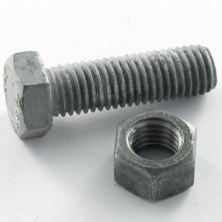 100 x Pultti (myydään mutterin kanssa) Kuusiopää TH M10X30 Luokka 8.8 SB varmgalvanisert stål"
