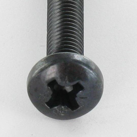 1 x Metalliruuvit leveä kupukantainen Pozi PZ11 M6X35 Musta sinkitty teräs