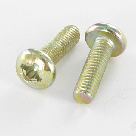 1 x Metalliruuvit leveä kupukantainen Pozi PZ10 M5X22 Dikromattu