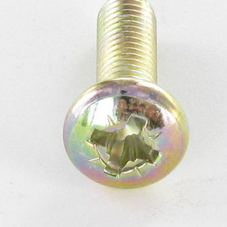 1 x Metalliruuvit leveä kupukantainen Pozi PZ11 M6X20 Dikromattu