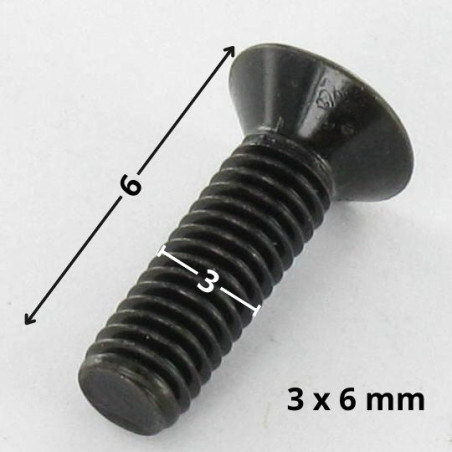 1 x Metalliruuvit uppokantainen Pozi PZ9 M3X6 Musta sinkitty teräs mikroruuvi