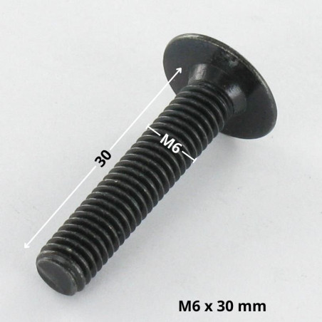 1 x Ruuvi "Kupolipultti M6X30 Avain 4 HC4 Musta sinkitty teräs