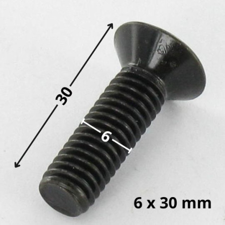 1 x Metalliruuvit uppokantainen Pozi PZ11 M6X30 Musta sinkitty teräs