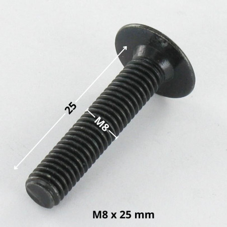 1 x Ruuvi "Kupolipultti M8X25 Avain 5 HC5 Musta sinkitty teräs
