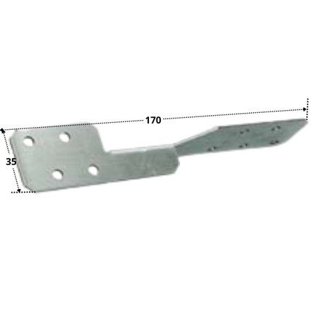 1 x Kiinnitin Kohteesta PALKIT Tyyppi to Sendzimir 35X170 varmgalvanisert stål"