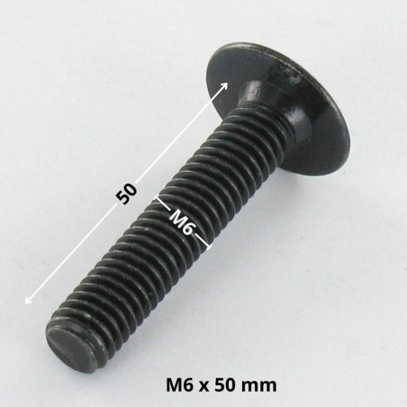 1 x Ruuvi "Kupolipultti M6X50 Avain 4 HC4 Musta sinkitty teräs