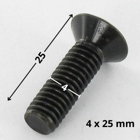 1 x Metalliruuvit uppokantainen Pozi PZ10 M4X25 Musta sinkitty teräs