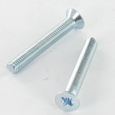 1 x Metalliruuvit uppokantainen Pozi PZ10 M5X50 Sinkitty teräs