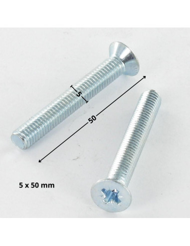 1 x Metalliruuvit uppokantainen Pozi PZ10 M5X50...