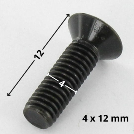 1 x Metalliruuvit uppokantainen Pozi PZ10 M4X12 Musta sinkitty teräs