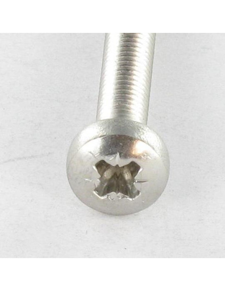1 x Metalliruuvit leveä kupukantainen Pozi PZ11 M6X25 Ruostumaton teräs A4
