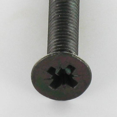 1 x Metalliruuvit uppokantainen Pozi PZ10 M5X20 Musta sinkitty teräs