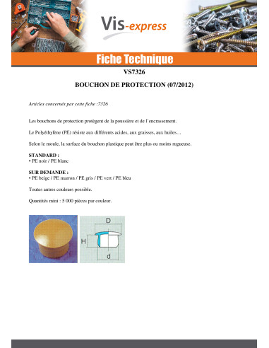 1 x Tulppa Rungon halkaisija 5.4 Pään...