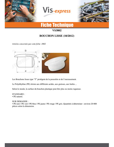 1 x Tulppa Sileä 25X32 Alue 13 Polyetylen RAL1020