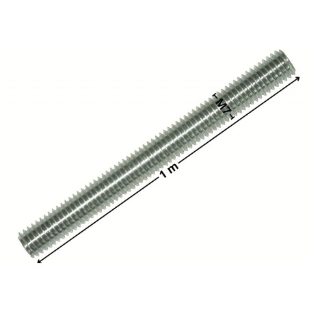 1 x Kierretanko M7 Kierrepituus: 100 mm Pituus 1 metri Luokka 4.8 Sinkitty teräs