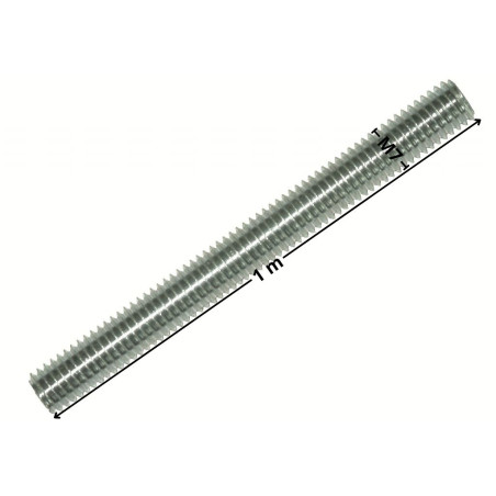 1 x Kierretanko M7 Kierrepituus: 150 mm Pituus 1 metri Luokka 4.8 Sinkitty teräs