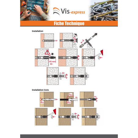 1 x Etäasennus THERMAX Fischer 8/140 M6 Sinkitty teräs