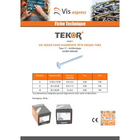 1 x "Puu- ja lastulevyruuvi Levypää TORX T40 "Halkeamista estävä kärki 8x200 Osittain kierteytetty Sinkitty teräs
