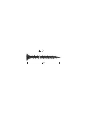 1 x PVC-ruuvi Suuri Kierteytys 4.2x75...