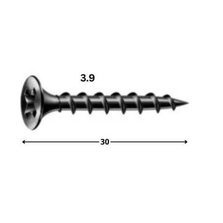 1 x PVC-ruuvi Spax 3,9x30 Teräsfosfaatti GIX-B