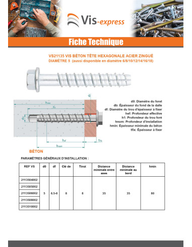 1 x Betoniruuvi Kuusiopää TH Laippakanta TORX...