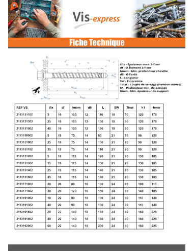 1 x Betoniruuvi Kuusiopää TH Laippakanta TORX...
