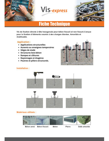 1 x Betoniruuvi Kuusiopää TH Laippakanta TORX...