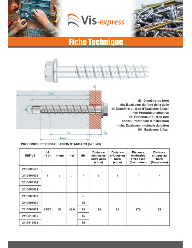1 x Betoniruuvi Kuusiopää TH Laippakanta TORX...