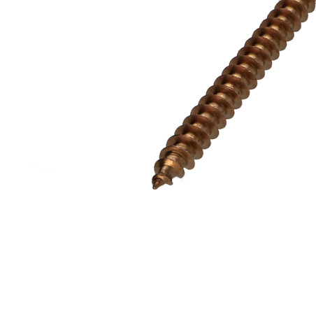 1 x Terassiruuvi TEKOR uppokantainen Uritettu TORX T25 "Halkeamista estävä kärki 5x70 Ruostumaton teräs A2 Ruskea