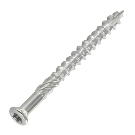 1 x Terassiruuvi TEKOR Kupumainen uppokanta TORX T15 4X40 "Halkeamista estävä kärki Ruostumaton teräs A4