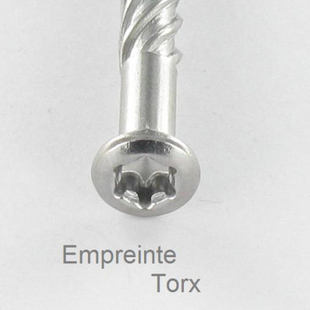 1 x Ruuvi DECK TEKOR Kupumainen uppokanta TORX T25 5x60 "Halkeamista estävä kärki Ruostumaton teräs Ruostumaton teräs
