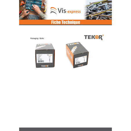 1 x Terassiruuvi TEKOR Kaksoiskierre uppokantainen TORX T25 5x60 Ruostumaton teräs A2