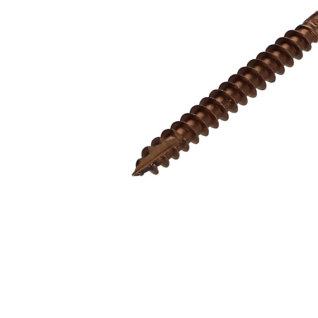 1 x Terassiruuvi TEKOR Kupumainen uppokanta TORX T25 5x50 "Halkeamista estävä kärki Ruostumaton teräs A4 Ruskea