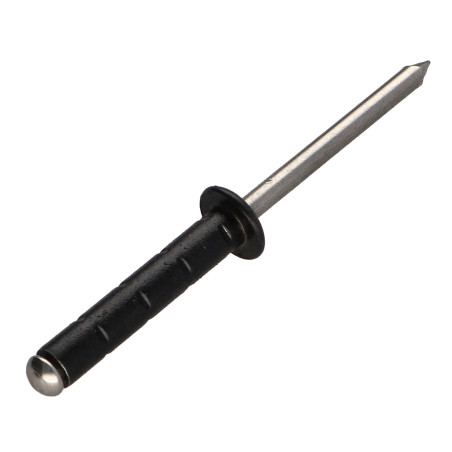 1 x Niitti Alumiinirunko / Ruostumattomasta teräksestä valmistettu tanko Litteä pää 4,8x25 RAL 9005 pikimusta POL