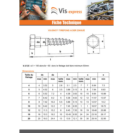 1 x Ankkuriruuvit 12X170 varmgalvanisert stål"