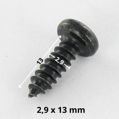 1 x Levyruuvi Lieriöpää TORX T10 2,9X13 Musta sinkitty teräs