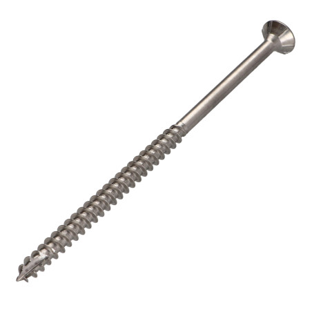 1 x "Puu- ja lastulevyruuvi Ruostumaton teräs A2 uppokantainen Uritettu TORX T25 5X120 Kierteytetty kohteessa 70