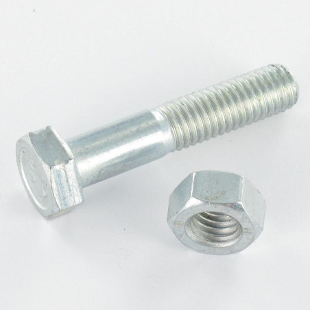 1 x Pultti (myydään mutterin kanssa) Kuusiopää TH M12X70 Luokka 8.8 Sinkitty teräs