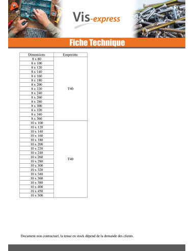 1 x Puuruuvi Levypää TORX T40 10x200 Sinkitty...