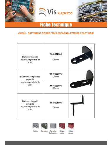1 x Kulma viiste sulkimen salpaa varten 25 mm...