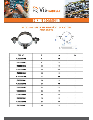 1 x Metallinen letkunkiristin M7X150 Halkaisija...