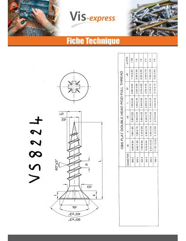 1 x Puuruuvi Ruostumaton teräs A2 uppokantainen...