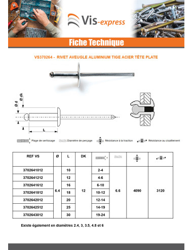 1 x "Sokkoniitti 6.4X18 Kiristimen paksuus 10...