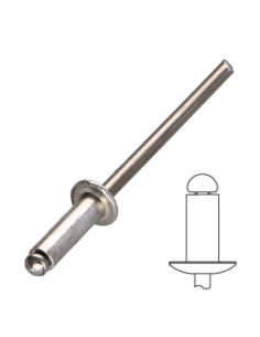 Sokkoniitti, kokonaan alumiinia 3,2 x 8 Vakio pyöreä kanta