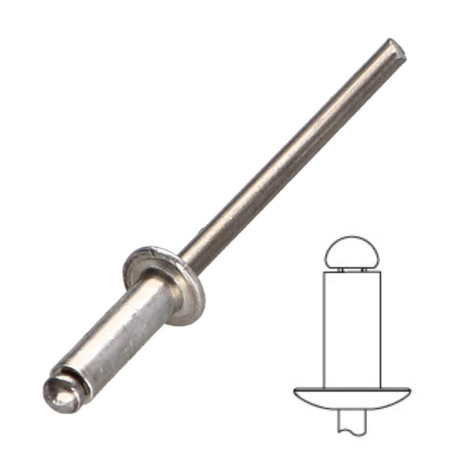 1 x Sokkoniitti, kokonaan alumiinia 3,2 x 8 Vakio pyöreä kanta