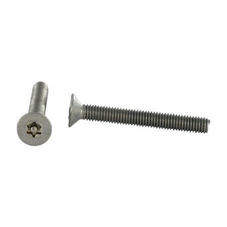 1 x Metalliruuvit Ruostumaton teräs A2 Väärinkäytöltä suojattu uppokantainen TORX T20 + Tappi 4X6