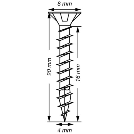 1 x Spax T-STAR LISÄÄ uppokantainen TORX T20 Ruostumaton teräs A2 4X20 Kokonaan kierteytetty