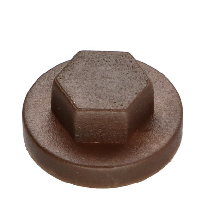 1 x Suojus Kuusiopää TH Polyetylen RAL 8014 seepianruskea Itsekierteittäville tai peltiruuveille Ø 6.3