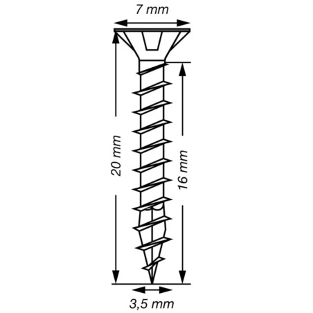 1 x Spax T-STAR LISÄÄ uppokantainen TORX T15 Ruostumaton teräs A2 3,5 x 20 Kokonaan kierteytetty