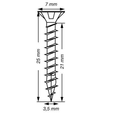 1 x Spax T-STAR LISÄÄ uppokantainen TORX T15 Ruostumaton teräs A2 3,5 x 25 Kokonaan kierteytetty